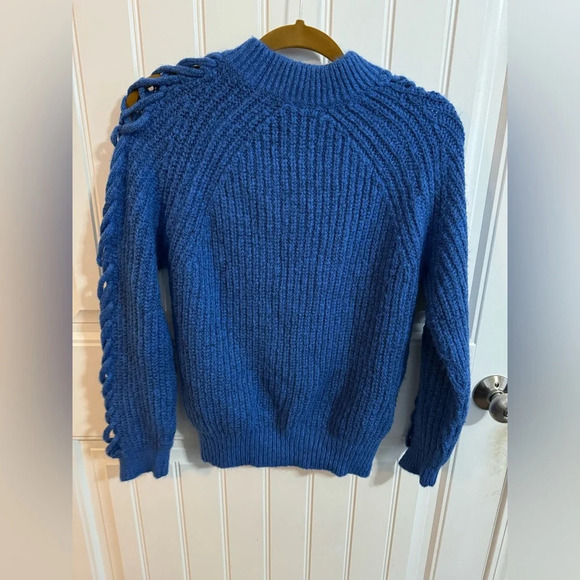 Alice Blue Royal Blue Knit Sweater w/ Cut out arm detail - Picture 6 of 6